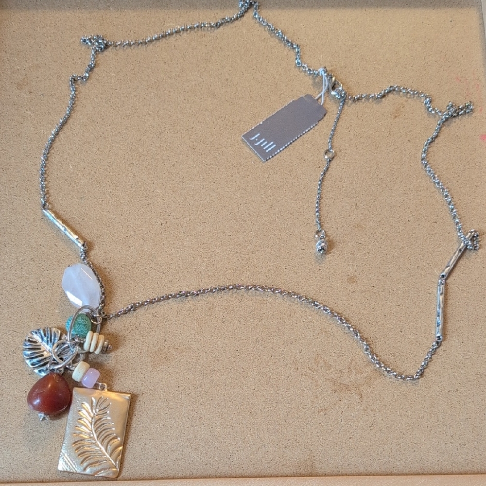J. Jill Silver Necklace with Gold and Multicolor Charms